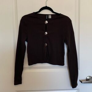 H&M Chocolate Brown Long Sleeve Shirt